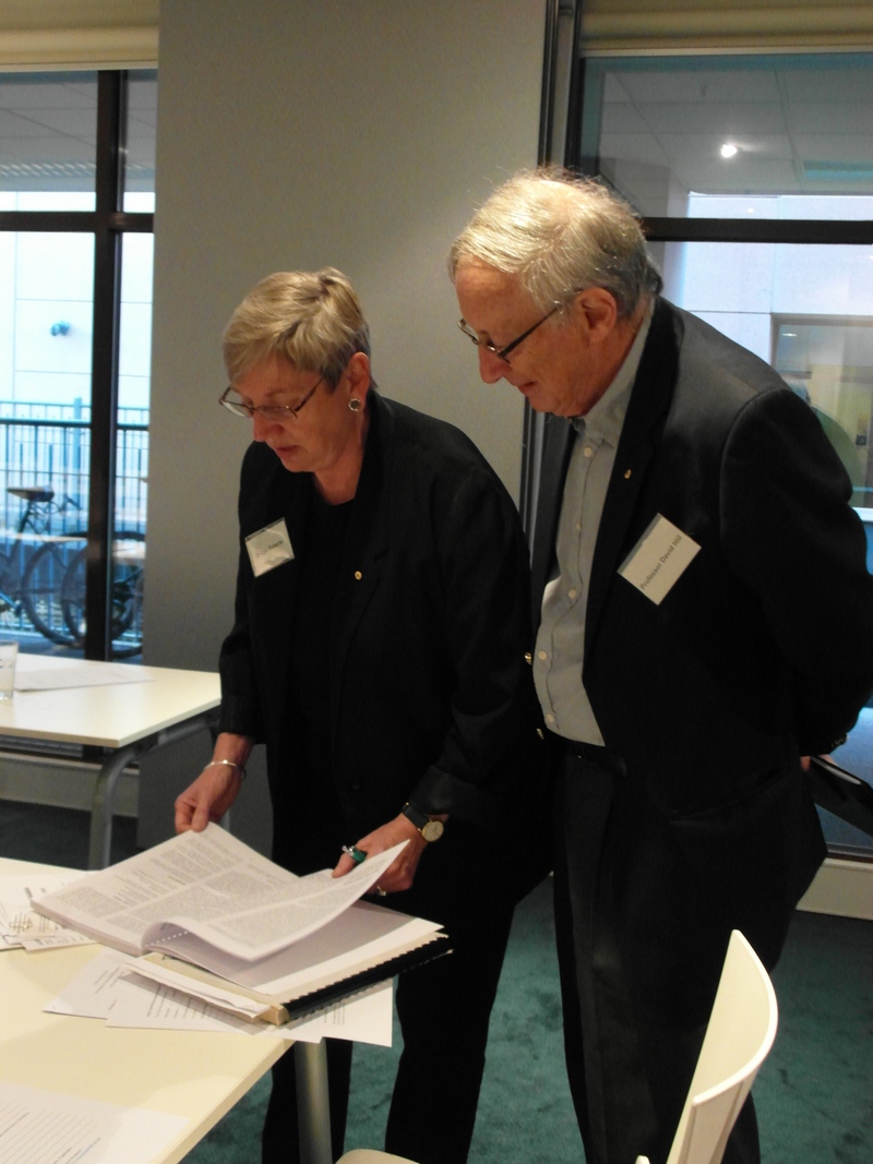 L-R: Dr Lyn Roberts and Dr David Hill, 29 May 2015.